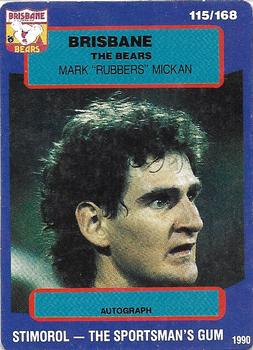 1990 AFL Scanlens Stimorol #115 Mark Mickan Front